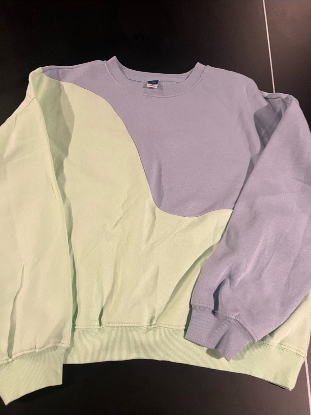 Old Navy Lavender and Mint Green Colorblock Crewneck Sweatshirt
